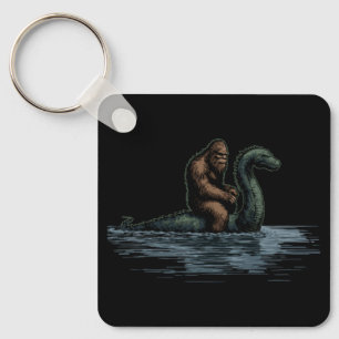 Sasquatch Bigfoot Rides Loch Monster Key Ring