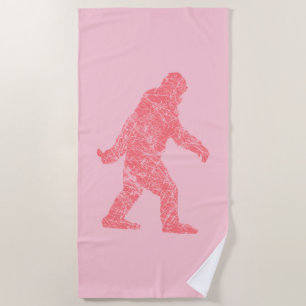 Sasquatch Bigfoot Silhouette Squatchin Beach Towel