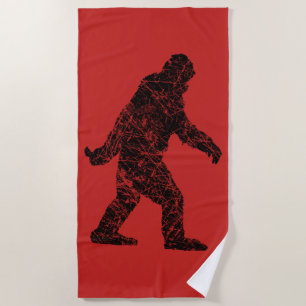 Sasquatch Bigfoot Silhouette Squatchin Beach Towel