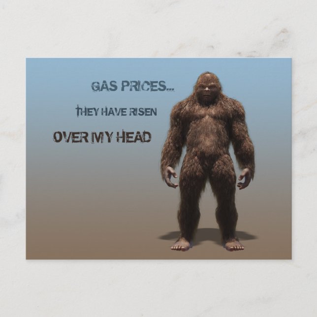 SASQUATCH BIGFOOT WHOLE - FRONTAL VIEW - NAMES POSTCARD (Front)
