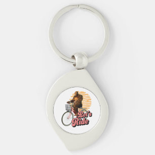 Sasquatch Bike Ride Forest Adventure Key Ring
