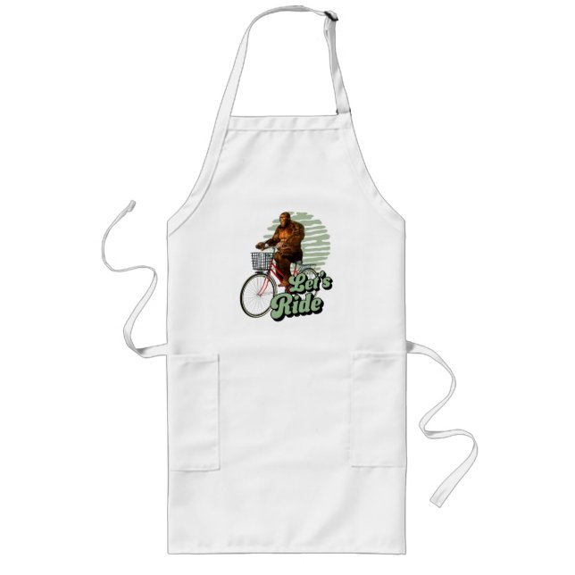 Sasquatch Bike Ride Forest Adventure Long Apron (Front)