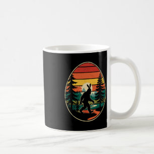 Sasquatch Bunny Egg Retro Easter Hiking Adventure Coffee Mug