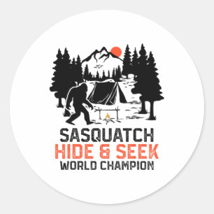 Sasquatch Camping Outdoor Forest Funny Sasquatch H Classic Round Sticker