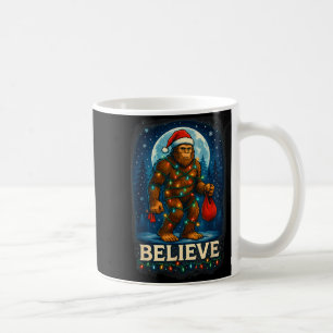 Sasquatch Christmas Lights Holiday Believe  Coffee Mug