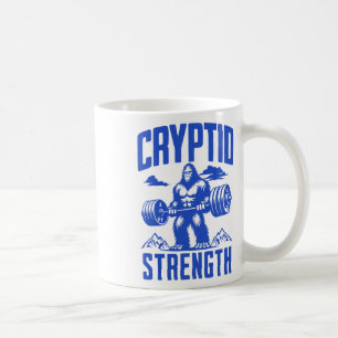 Sasquatch Cryptid Strength Lifting Humour Monochro Coffee Mug