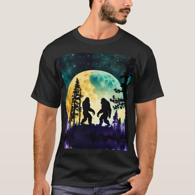 Sasquatch Dance Full moon on the Mountain T-Shirt (Front)