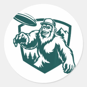 Sasquatch Disc Golf Outdoor Dge Disc Golfing Bigfo Classic Round Sticker