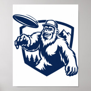 Sasquatch Disc Golf Outdoor Dge Disc Golfing Bigfo Poster