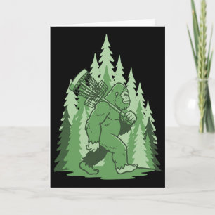 Sasquatch Disc Golf Sket Forest Funny Frisbee Card