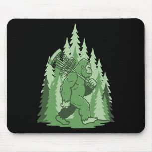 Sasquatch Disc Golf Sket Forest Funny Frisbee Mouse Pad