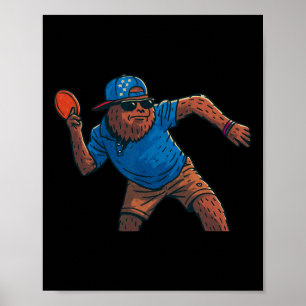 Sasquatch Disc Golfer Funny Disc Golf _1 Poster