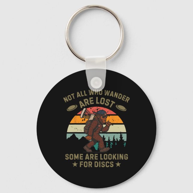 Sasquatch Disc Golfer Funny Disc Golf _2  Key Ring (Front)