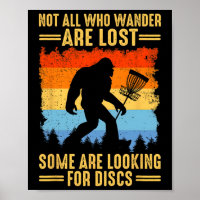 Sasquatch Disc Golfer Lost Outdoor Retro Art _1