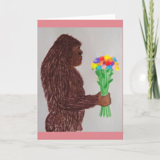 Sasquatch flowers love holiday card (Front)