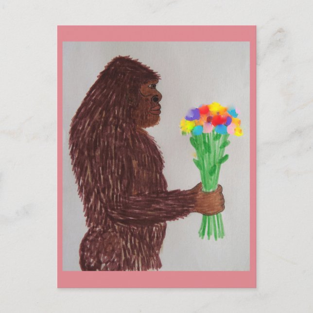 Sasquatch flowers love postcard (Front)