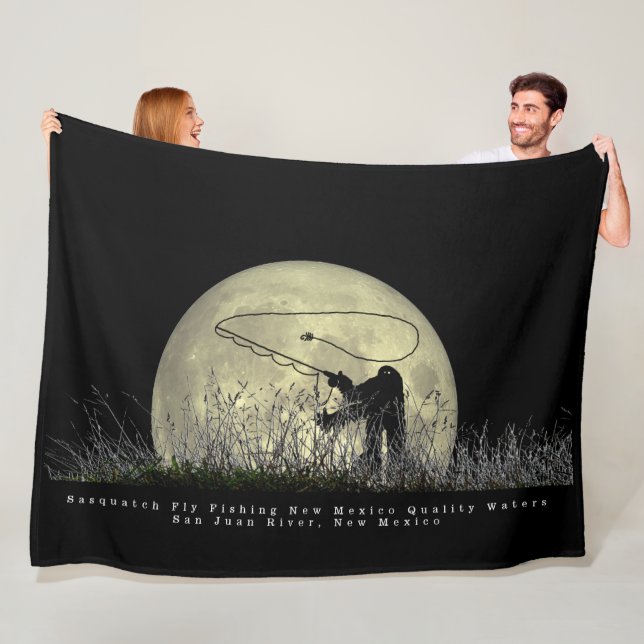 Sasquatch Fly Fishing Fleece Blanket (In Situ)