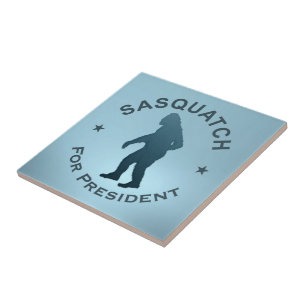 Sasquatch For President Ceramic Tile