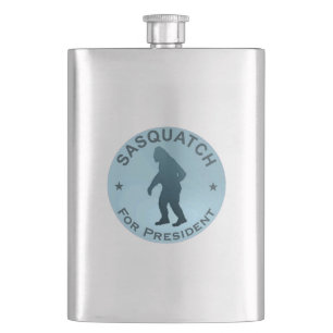 Sasquatch For President Hip Flask