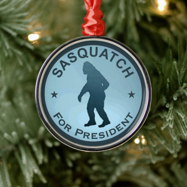 Sasquatch For President Metal Ornament (Tree)