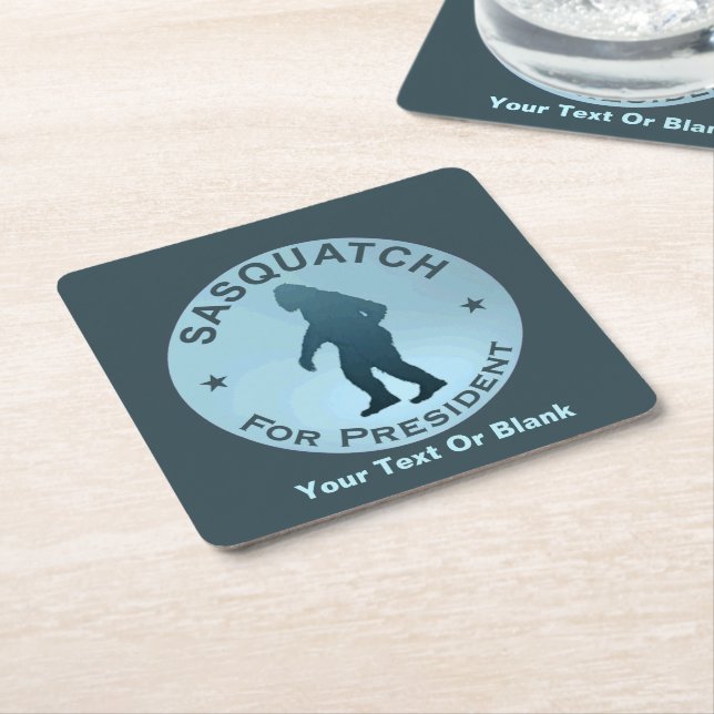 Sasquatch For President Square Paper Coaster (Angled)