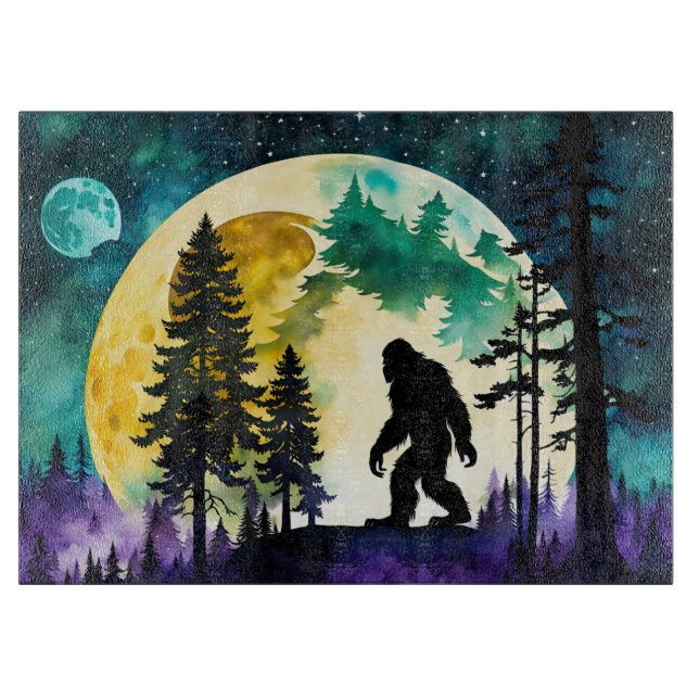Sasquatch Full moon on the Mountain Cutting Board (Front)