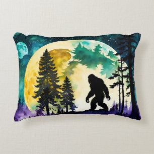 Sasquatch Full moon on the Mountain Decorative Cushion