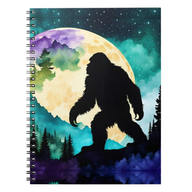Sasquatch Full moon on the Mountain II Notebook (Front)