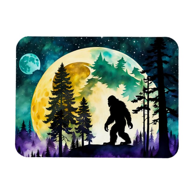 Sasquatch Full moon on the Mountain Magnet (Horizontal)