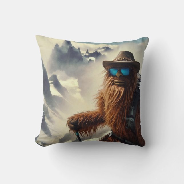 Sasquatch Hiking Mountains Cushion (Front)