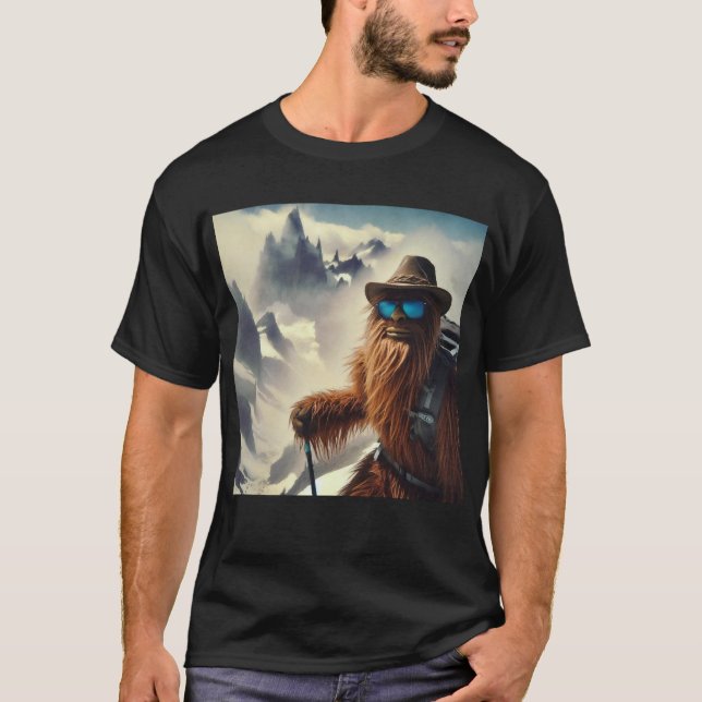 Sasquatch Hiking Mountains T-Shirt (Front)