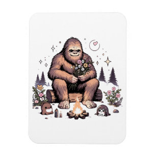 Sasquatch Holding Flowers Magnet