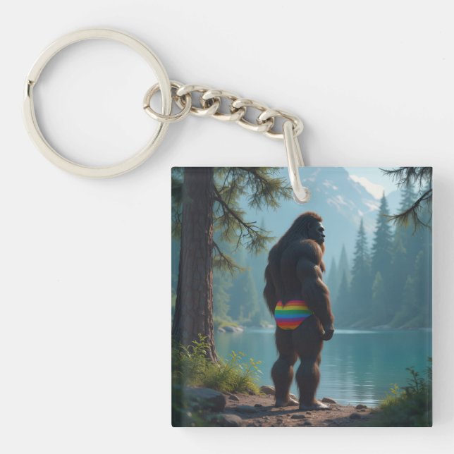 Sasquatch in bloom key ring (Front)