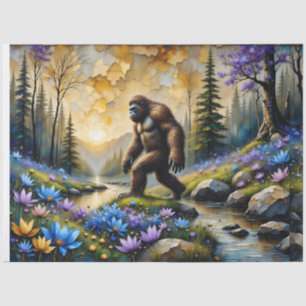 Sasquatch in Floral Mountain valley Tissue Paper