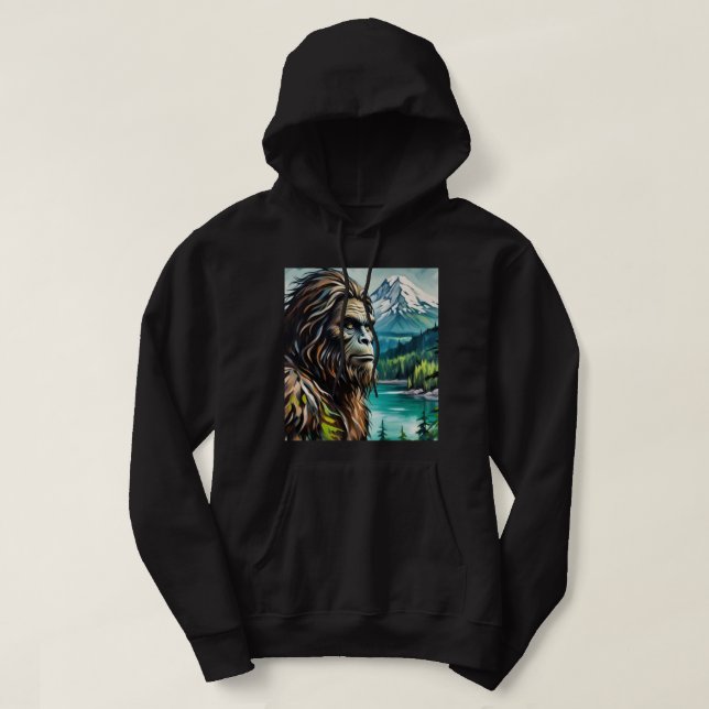 Sasquatch in Mountains Hoodie (Design Front)