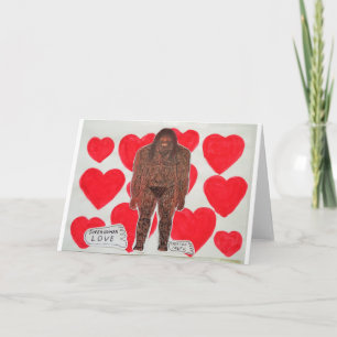 Sasquatch-love-hearts Holiday Card
