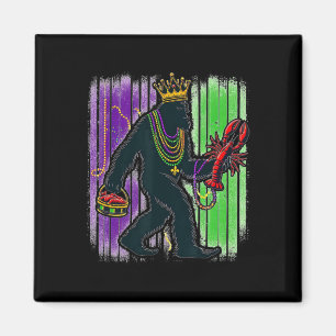 Sasquatch Mardi Gras Bigfoot Funny Men Kids Carniv Magnet