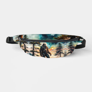 Sasquatch on a Forest Ridge Above Ocean Bum Bags