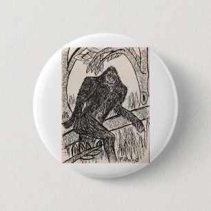 Sasquatch on a Stroll 6 Cm Round Badge