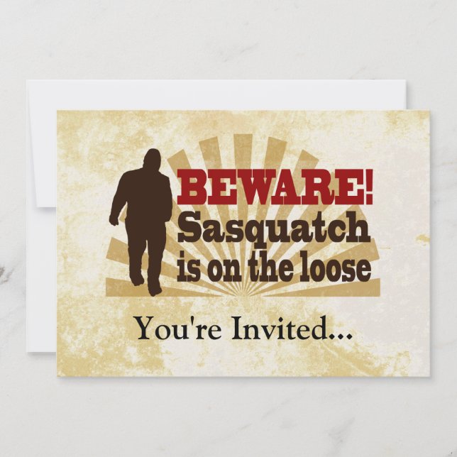 Sasquatch on the Loose Invitation (Front)