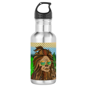 Sasquatch Peace Sign   Retro Bigfoot  532 Ml Water Bottle