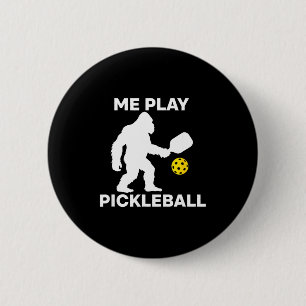 Sasquatch play pickleball funny bigfoot player 6 cm round badge