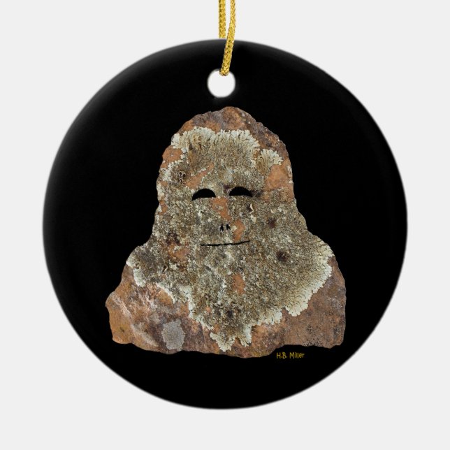 Sasquatch Rock Art Ceramic Ornament (Front)