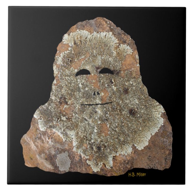 Sasquatch Rock Art Ceramic Tile (Front)