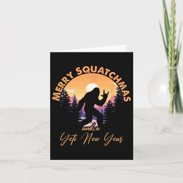 Sasquatch Santa Yeti Merry Squatchmas Bigfoot Chri Card (Front)