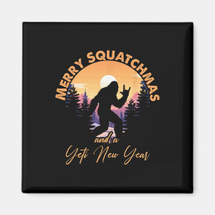 Sasquatch Santa Yeti Merry Squatchmas Bigfoot Chri Magnet