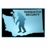 Sasquatch Security - Washington Photo Sculpture Magnet<br><div class="desc">Features the dark silhouette of a Sasquatch (Bigfoot) on a powder blue background enclosed by the outline of Washington along with text reading, "SASQUATCH SECURITY." Go with Sasquatch Security to safeguard your house and valuables. Unobtrusive safety - as Sasquatch are so rarely seen you will hardly know they are there....</div>