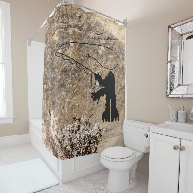 Sasquatch Shower Curtain (In Situ)
