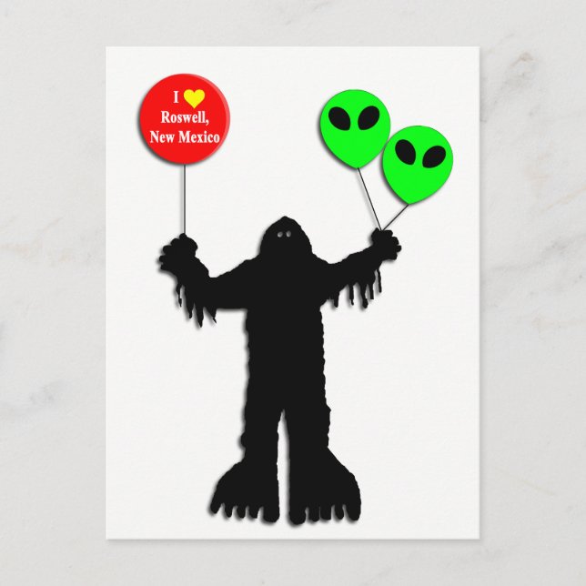 Sasquatch Sighted Roswell, New Mexico Postcard (Front)