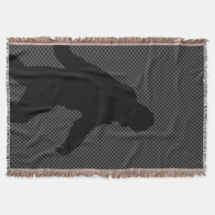 Sasquatch Silhouette on Carbon Fibre decor Throw Blanket
